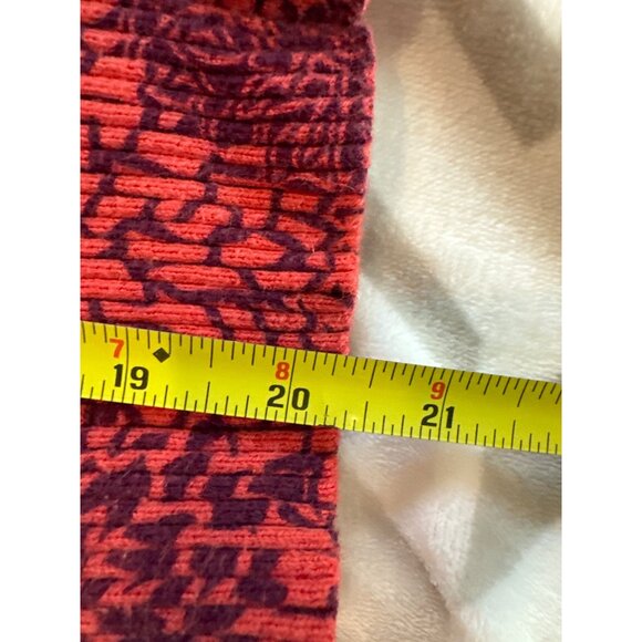 Fossil Women Cardigan Sz S Burnt Orange Floral Modern Fairy Cashmere Ruffle Neck - Picture 7 of 9